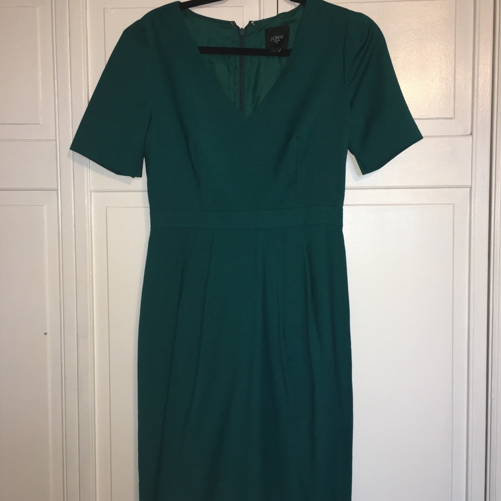 J Crew suiting teal dress mid length